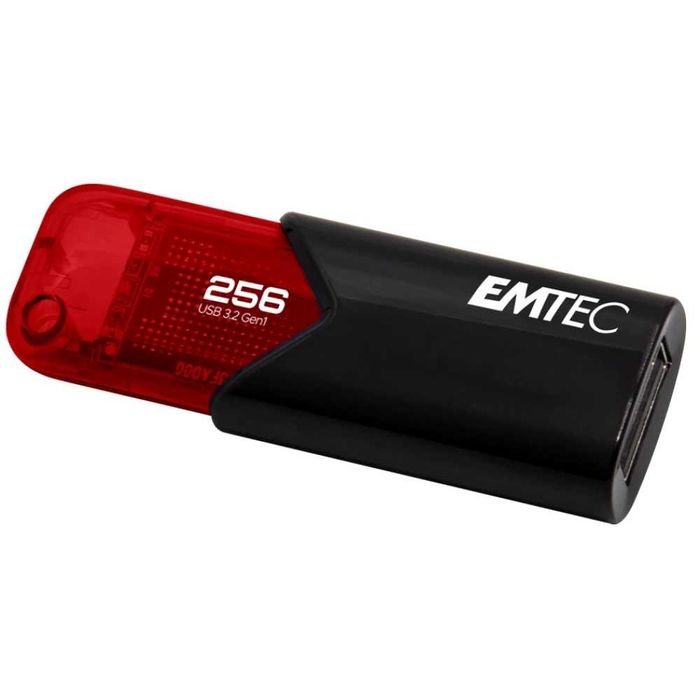 Stick Usb EMTEC B110 Click Easy 256GB USB 3.2 Negru-Roșu Nou Sigilat Original