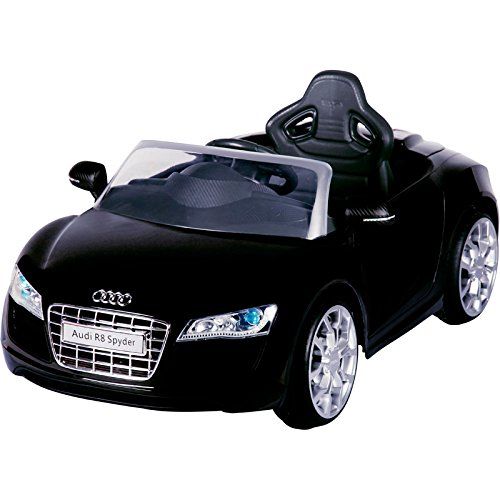 Masinuta electrica cu telecomanda Audi R8 Spyder cu MP3 si Remote Control, Black, acumulator 6V, viteza max 3 km/h