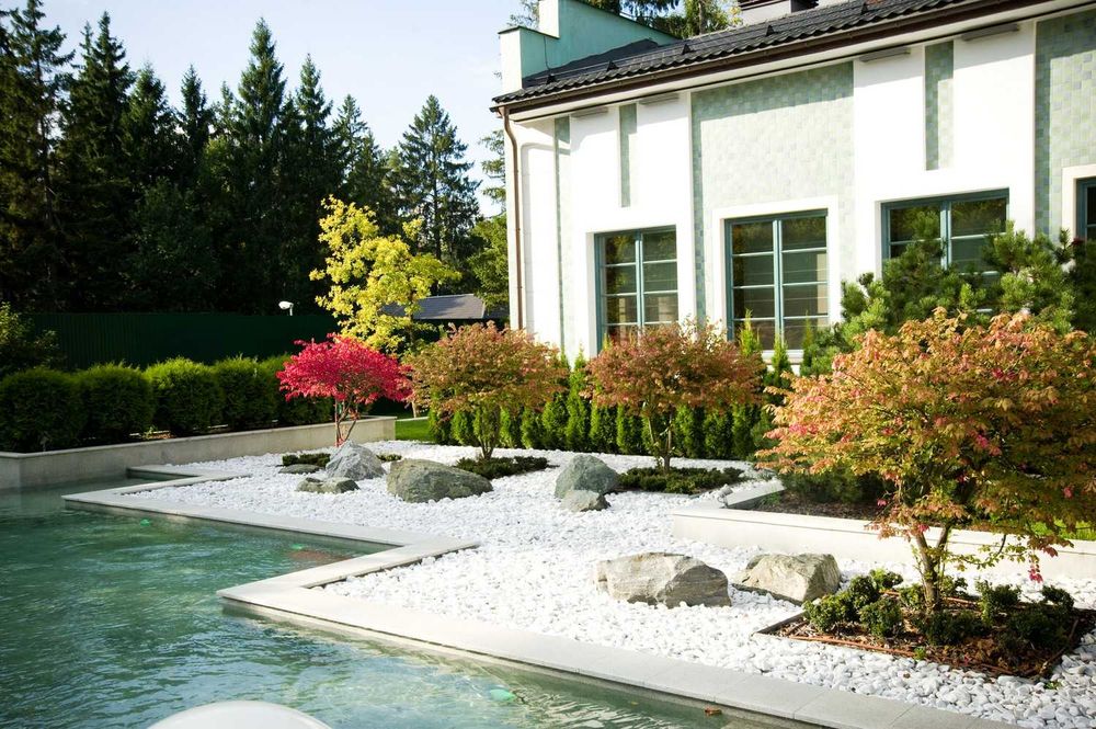 Белая галька для декора