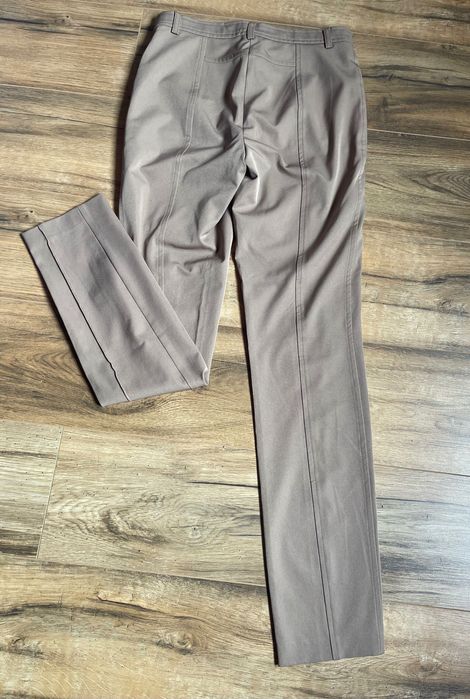 Pantalon dama bej elegant-casual drepti