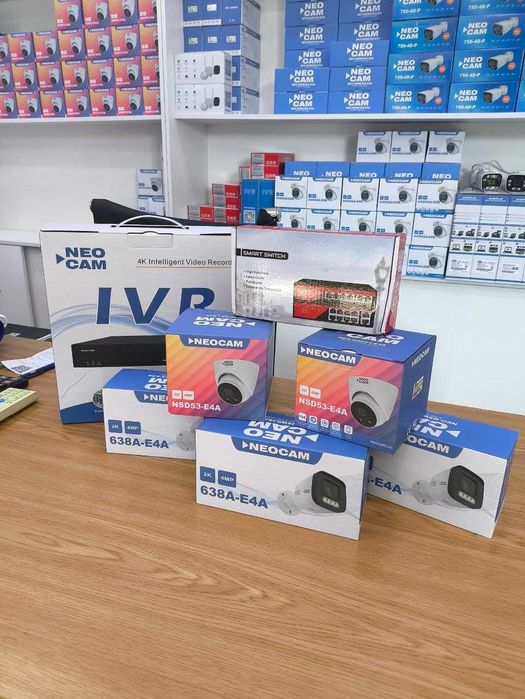 Акция! Комплект 5 камер видеонаблюдения 4mp + nvr 16 каналов + POE 8+2