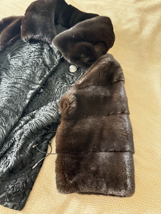 Шуба каракуль с норкой