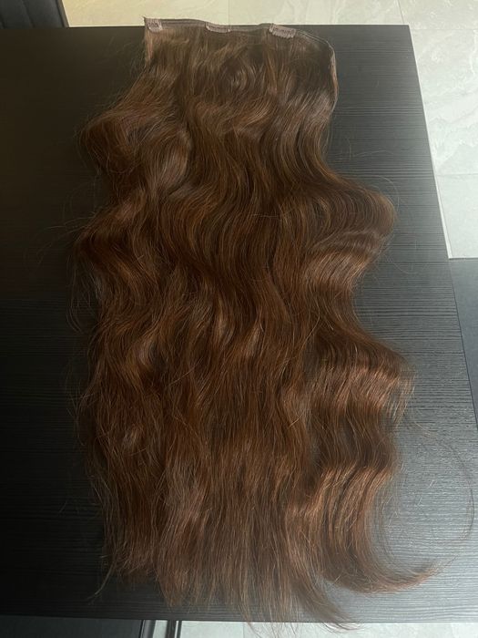 Светлокестенява естествена индийска коса 70см 200гр