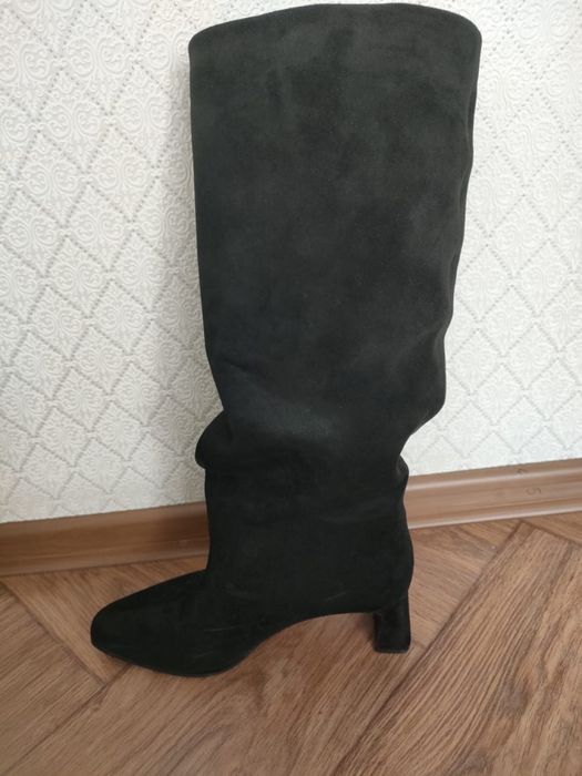 Сапоги замшевые