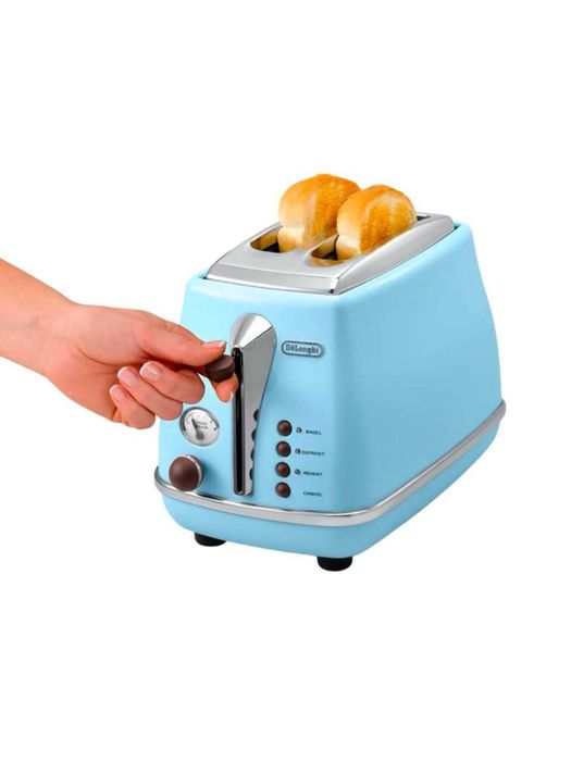 Тостер DeLonghi CTOV 2103 AZ — 2 ломтика, ретро стиль Icona Vintage