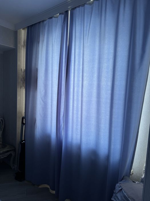 Шторы плотные синие