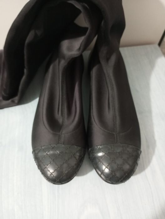 Cizme piele naturala și material textil, mărimea 35