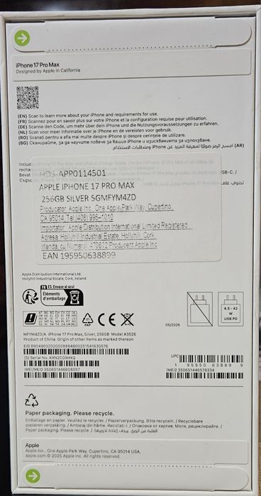 Iphone 17 pro max 256gb