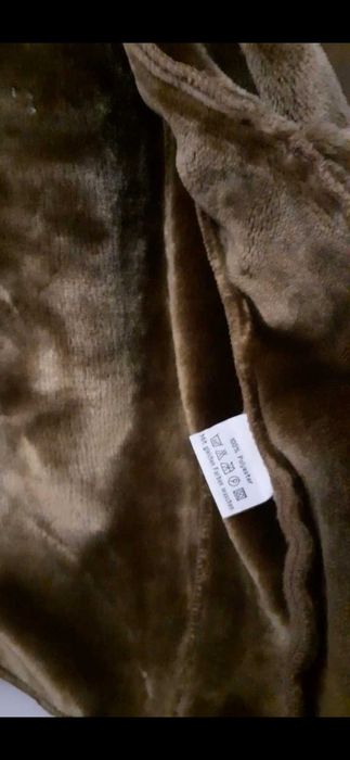 Jachetă/cojocel cu glugă, imitație piele căprioară,Germania, mar: 40/M