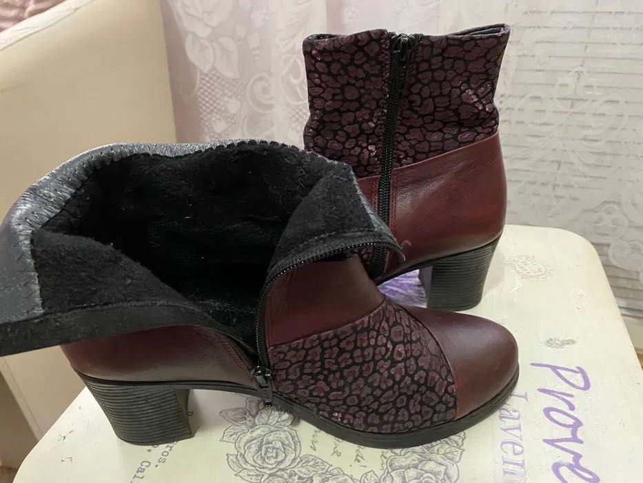 Дамски боти естествена кожа Бордо рр 39