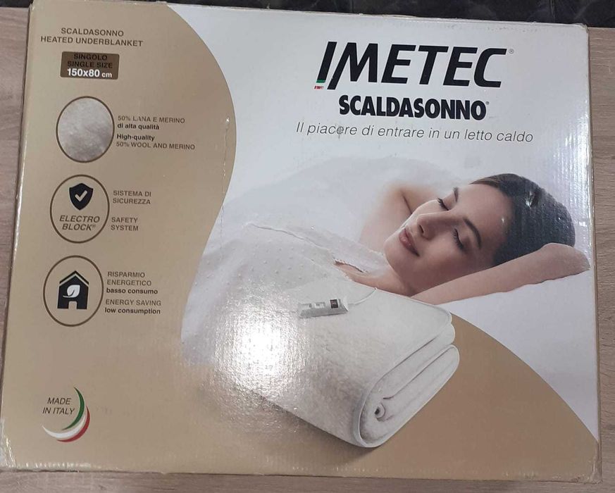 Imetec Patură incalzita din Material 50% lana si lana merinos 150x80cm