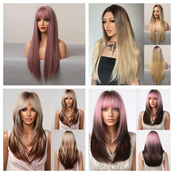 Peruci lungi drepte, diverse culori, NOI, de la 60  cm, peruca ieftina