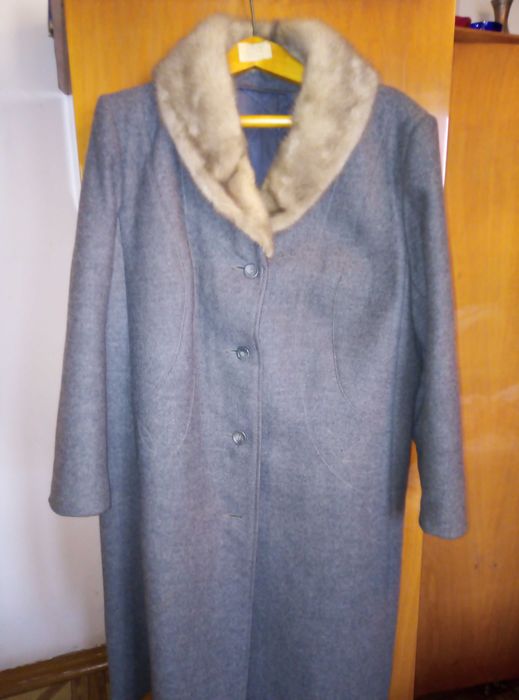 Пальто шерсть, воротник норка б/у 52-54 р