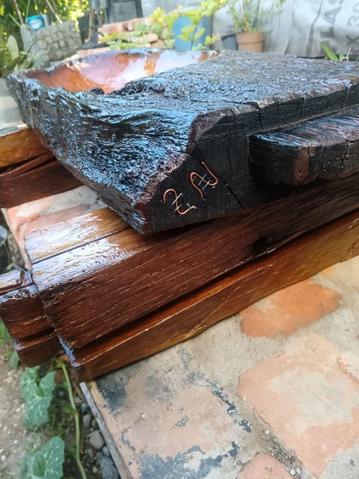 Chiuveta lemn vechi 100ani handmade extrem de rustic dim 75x30cm