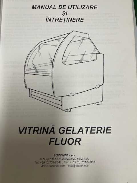 Vitrina Frig cofetarie 2 BUC ; Vitrina inghetata BOCCHINI - 1 buc