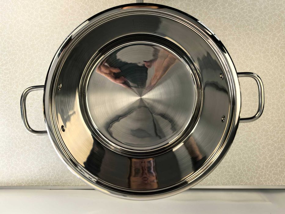 Oala inox 34x24 cm 22 litri cu capac sticla 260 lei