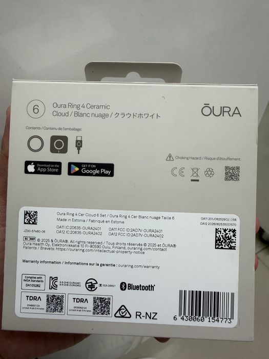 Oura Ring 4 Ceramic 6 размер