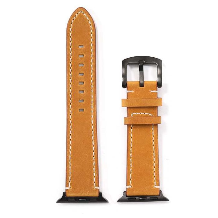 Кожена каишка с шев Apple Watch 7/8/9/10/SE 38/40/41/42/44/45/46