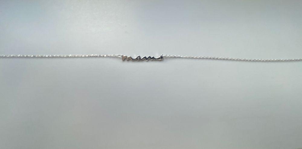 Сребърно колие с надпис Мама /подарък при раждане/8-ми март/рожден ден