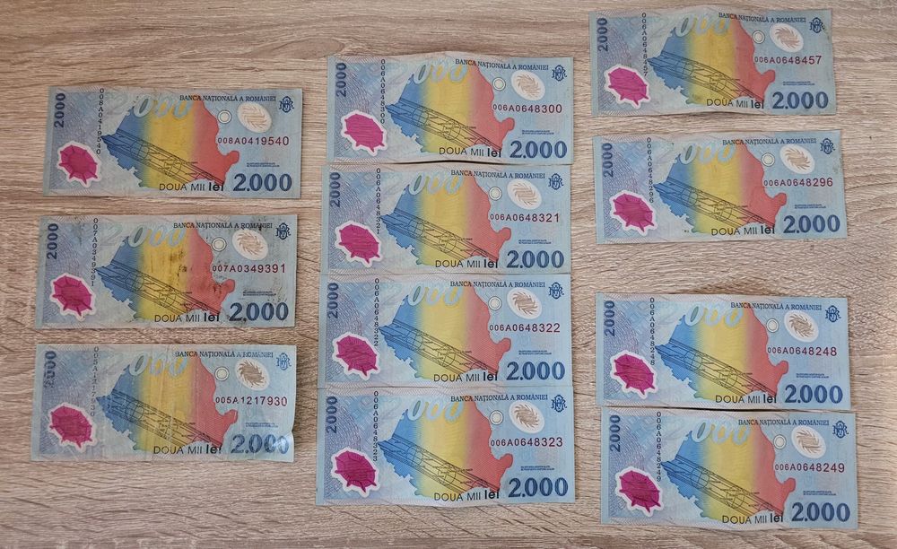 Lot colectie 47 bancnote 2000 lei Eclipsa 1999