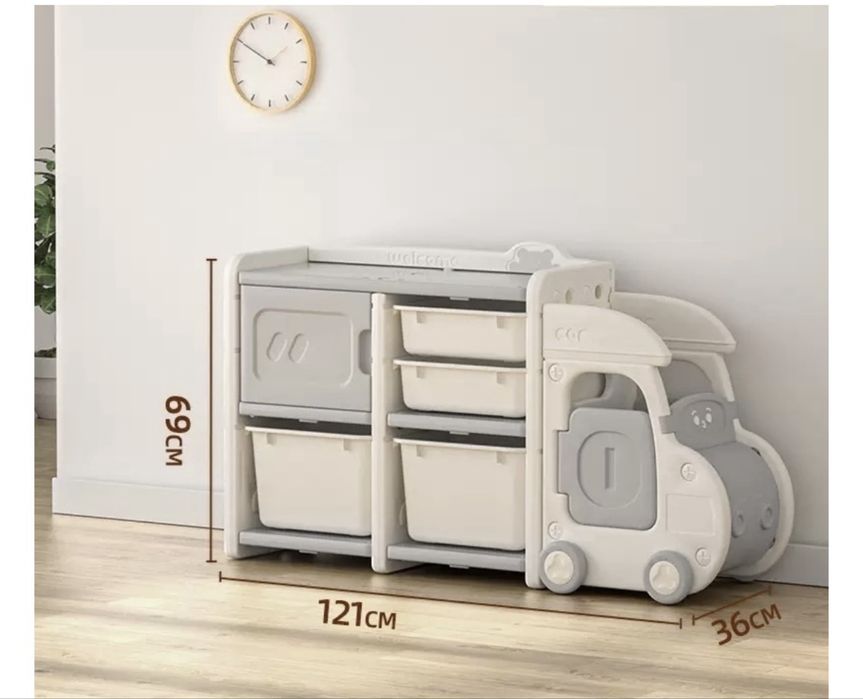 Комплект Pituso Машинка. Комод серый
