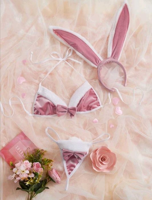 Секси костюм зайче с прашки  уши дамско бельо