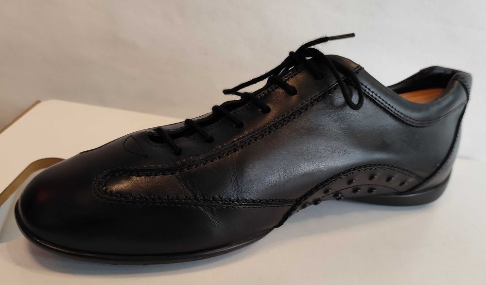 Pantofi sport casual de lux 42 42.5 TOD'S piele naturala superioara moale negru