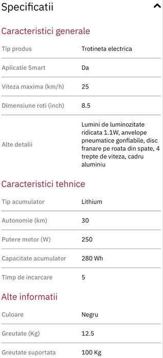 Trotineta electrica XIAOMI M365