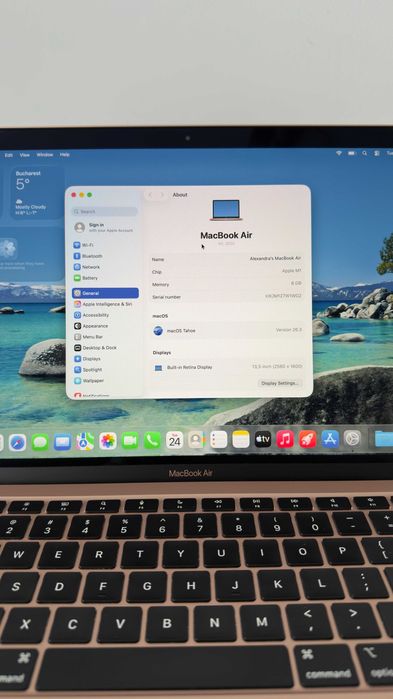 MacBook Air M1 2020 – 8GB RAM, SSD 256GB, Baterie 96%