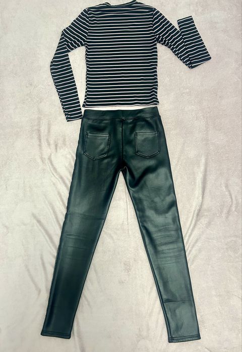 Set Pantaloni/colanti foarte grosi+bluză marimea S