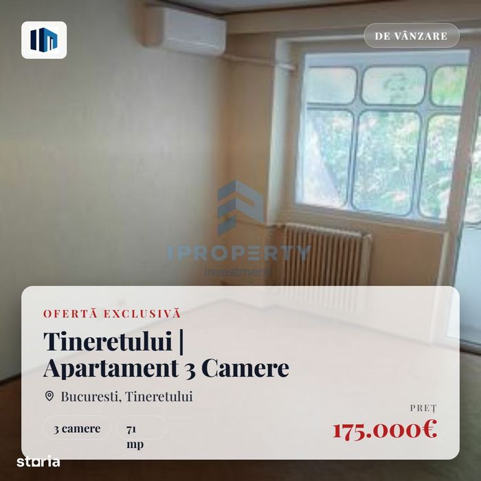 Tineretului | Apartament 3 Camere De Vanzare | Metrou 5 Minute