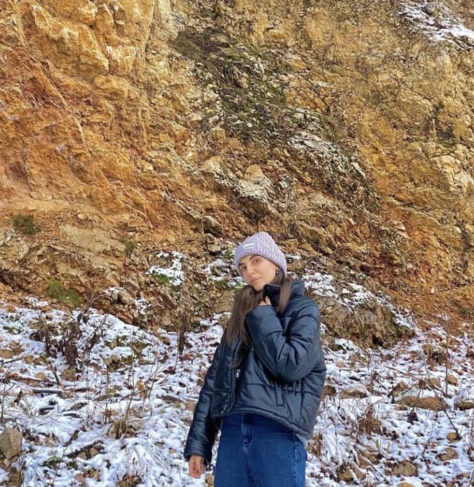 Geaca de piele de iarna gen pufoaica