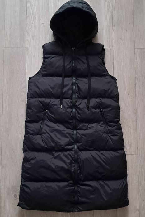 Дамски дълъг елек с качулка, размер - M .