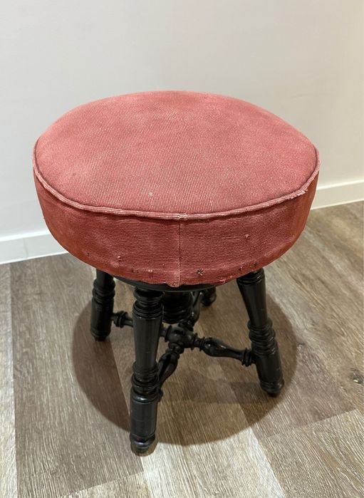 Scaun de pian vintage din lemn masiv