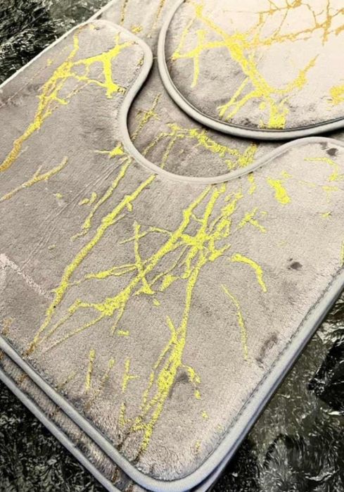 Комплект от 3 неплъзгащи се килимчета,мраморна визия