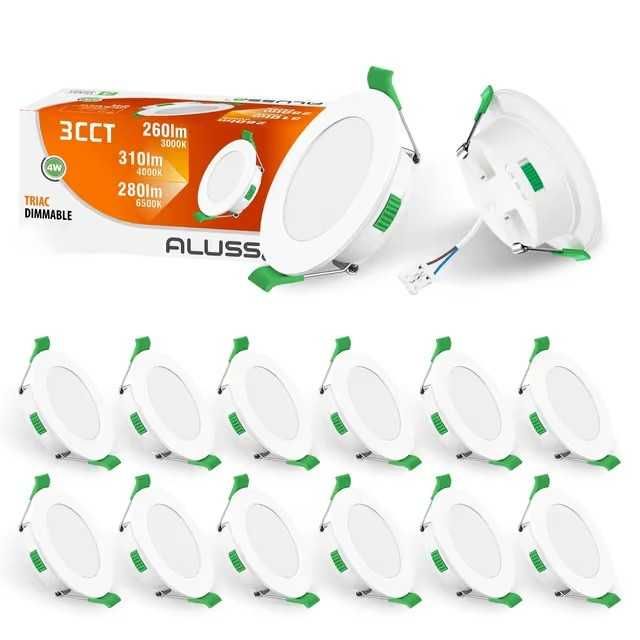 Spot incastrabil LED ALUSSO, dimabil, 230 V, 4W, 3000K, 4000K, 6500K, rezistenta la apa, IP44, Ø78mm, rotund, Alb