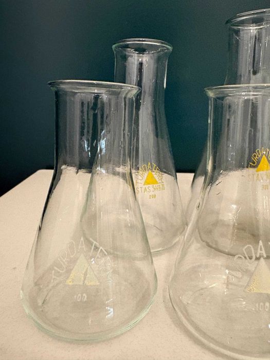 Recipiente laborator TUDATERM sticlă borosilicat, rare, anii 1950
