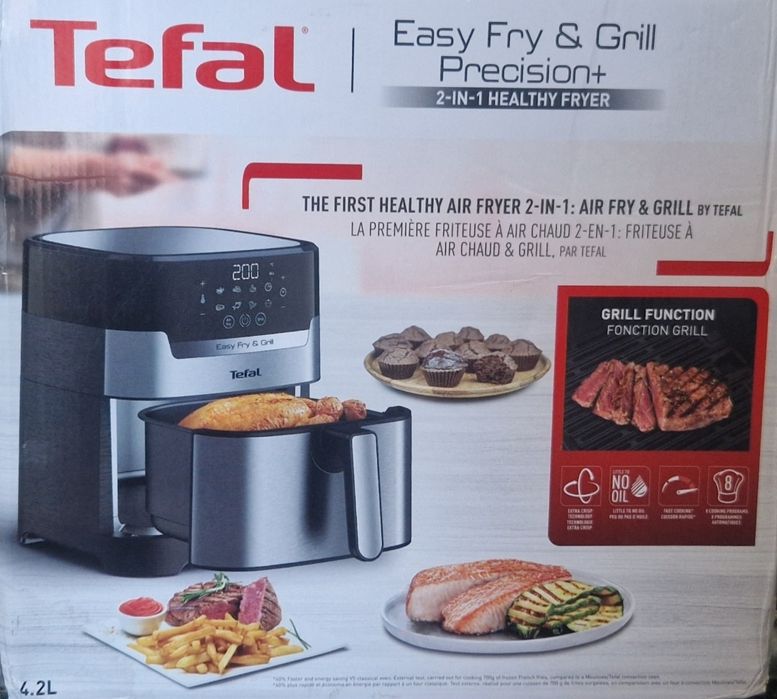 Tefal-2 в 1 Цифров Въздушен Фритюрник и Скара