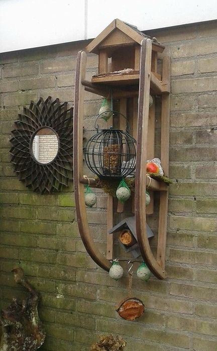 Дървена ретро шейна