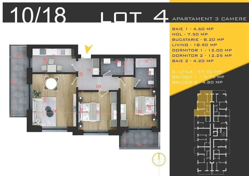 Apartament 3 camere decomandat Pallady comision 0