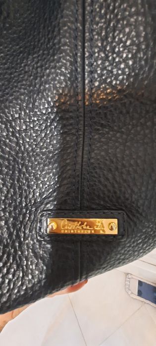 Poseta din piele bleumarin Musette