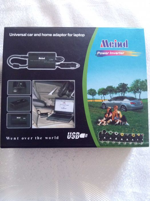 Зарядно с различни накрайници Adaptor USB Car for laptop