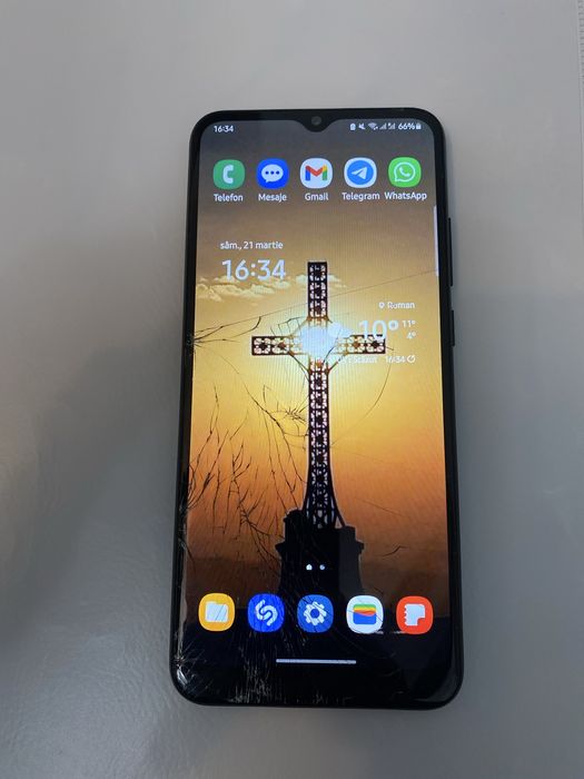 Sticla ecran A03 fisurata placa buna