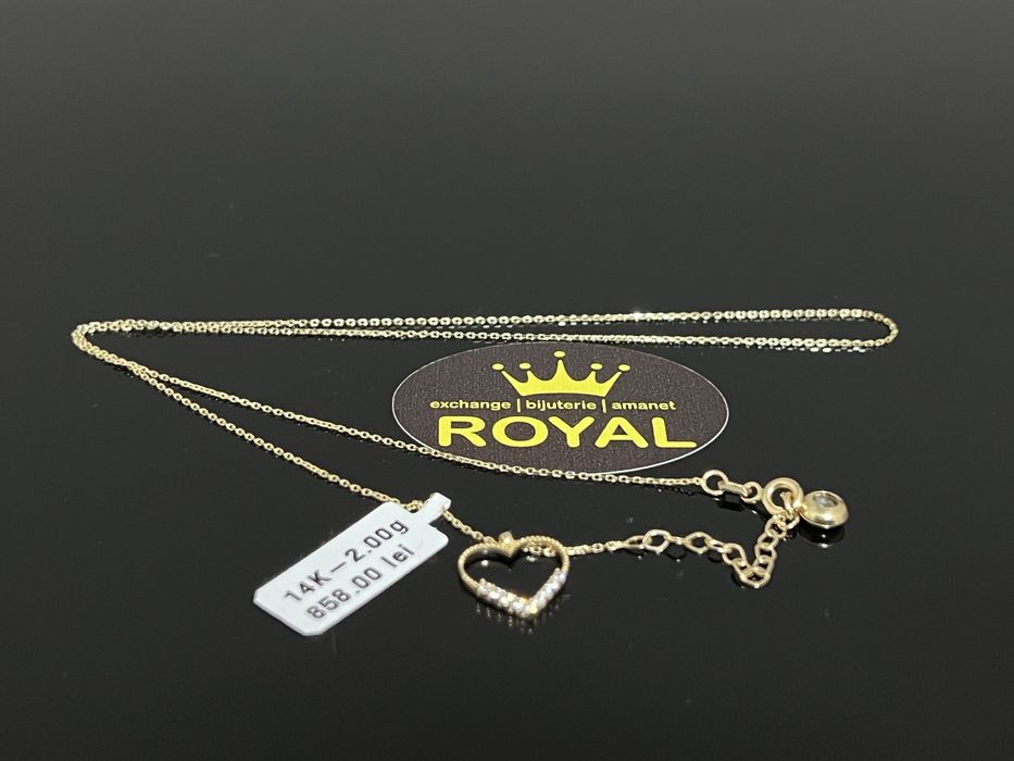 Bijuteria Royal CB : Lant inima aur 14K 2,00 grame