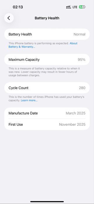 Iphone 16 pro max 256gb 95%