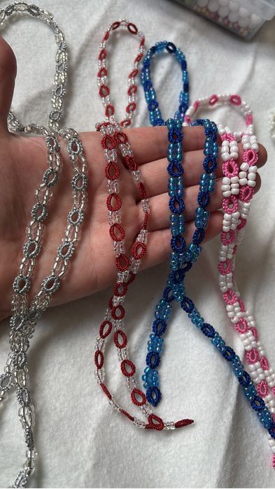 Синджирче за очила Ръчно изплетени Метален конец и стъклени мъниста