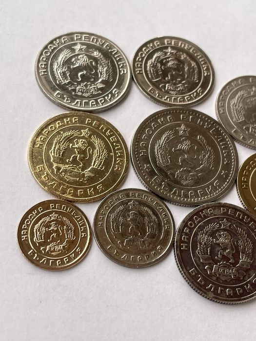 Монети 1, 3, 5, 10, 20, 25, 50 стотинки и 1 лев 1951, 52, 54, 59, 60 г