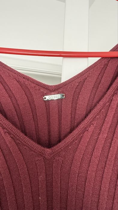 Платье GUESS, бордовое, платье-лапша