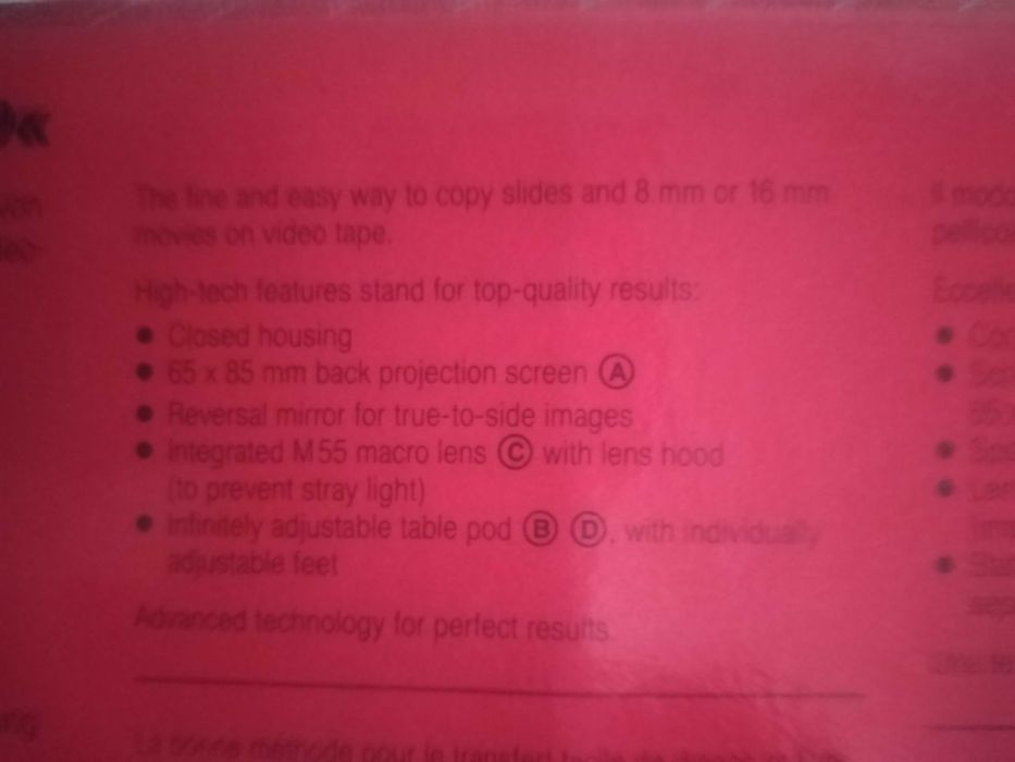 Dispozitiv optic de transfer pelicula film pe digital sau caseta video