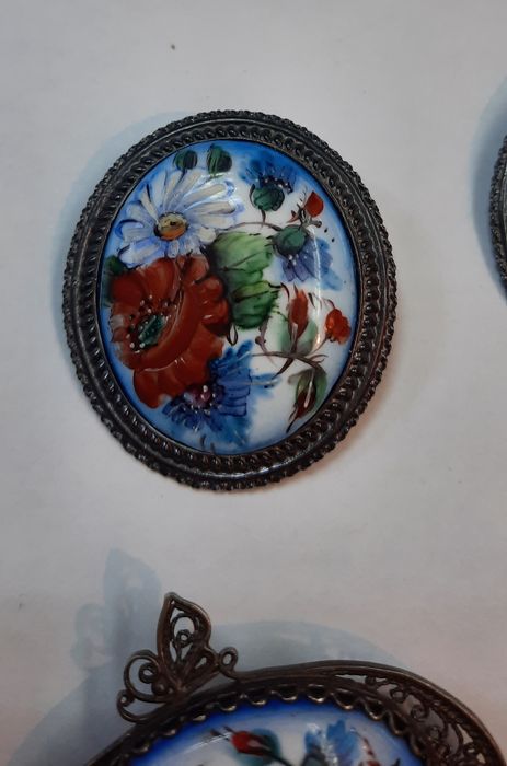 брошь финифть СССР